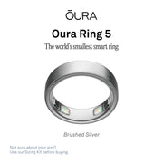 Oura Ring 5 Health & Fitness Tracker Smart Ring, Brushed Silver